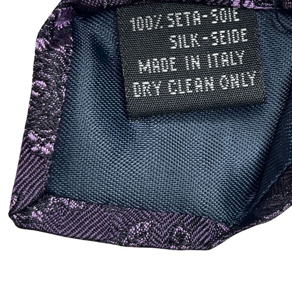 5-97 DUCHAMP Tie Floral 100% Silk Purple - Picture 6 of 6